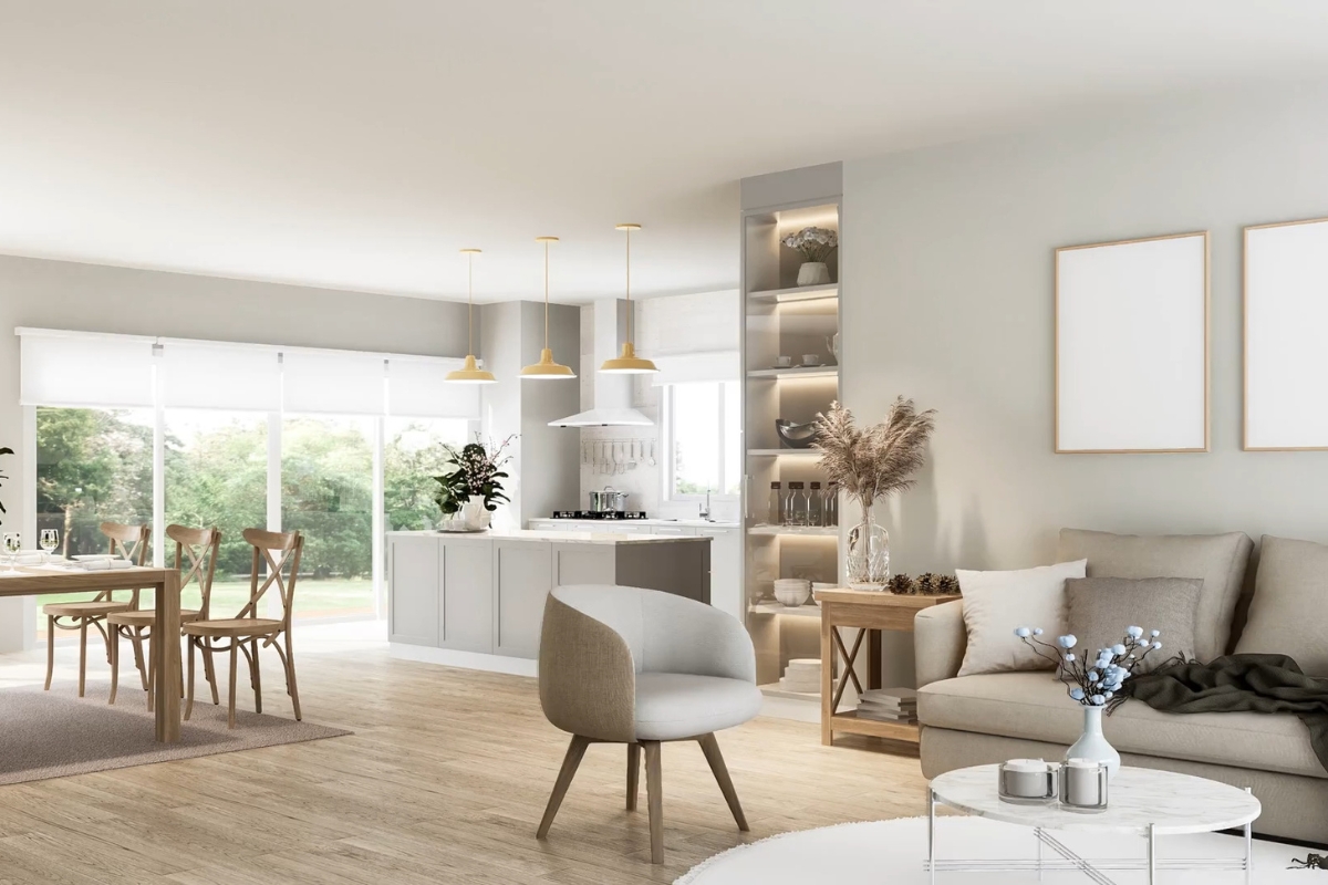 prikaz elegantno sređenog dnevnog boravka po feng šui principima